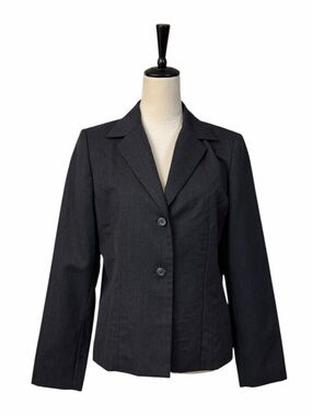 Pendleton Vintage Virgin Wool Blazer 10 Tailored Charcoal Gray Made USA 1990